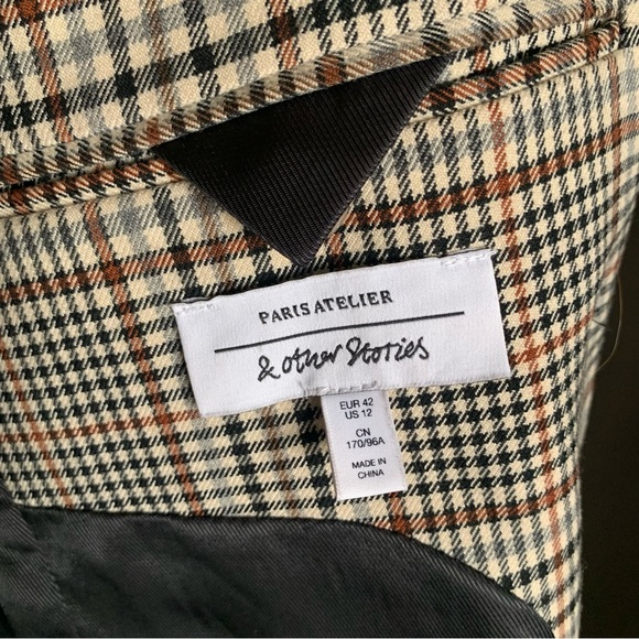 🧸 & OTHER STORIES PLAID DOUBLE BREASTED BLAZER - Picture 2 of 7